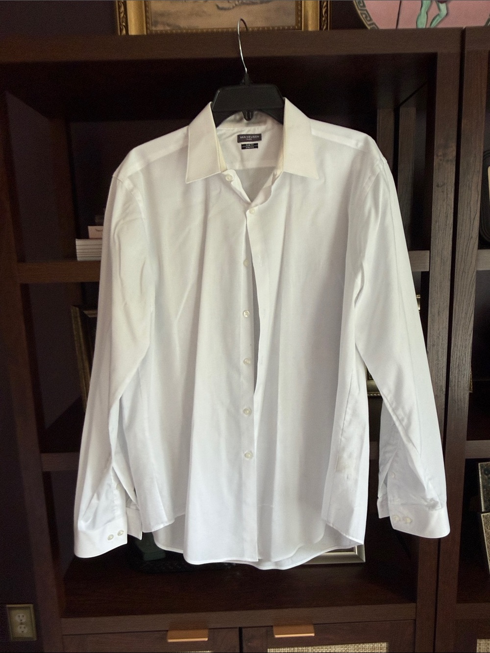 Van Heusen Men's White Button-Up Dress Shirt